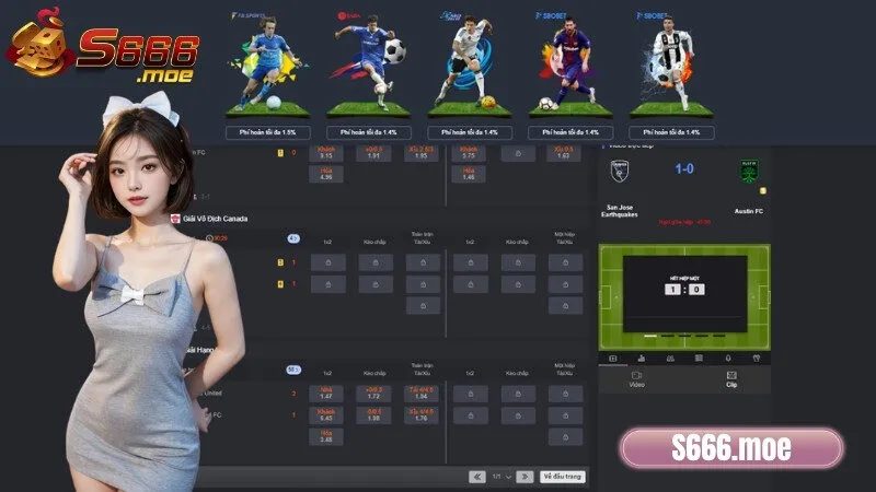 Thể thao S666 cá cược cực đỉnh